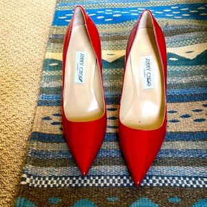 Jimmy Choo patent red 100mm